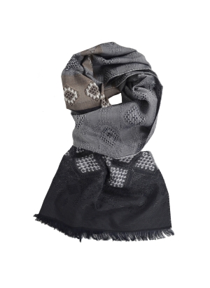 Echarpe mérinos soie Santiag noire