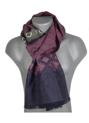 Echarpe mérinos soie Santiag rose