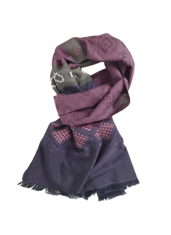 Echarpe mérinos soie Santiag rose