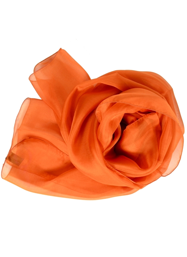 Foulard 40x160 en soie orange