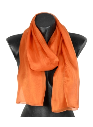 Foulard 40x160 en soie orange