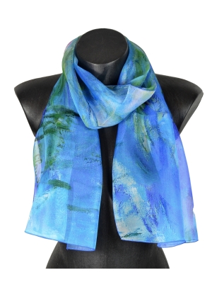 Foulard en soie Nymphéas reflets de Monet