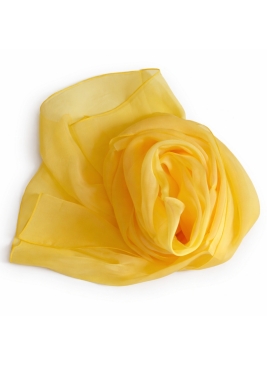 Foulard 40x160 en soie jaune d'or