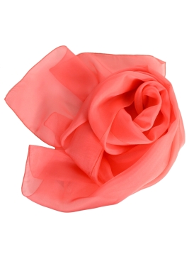 Foulard 40x160 en soie pêche