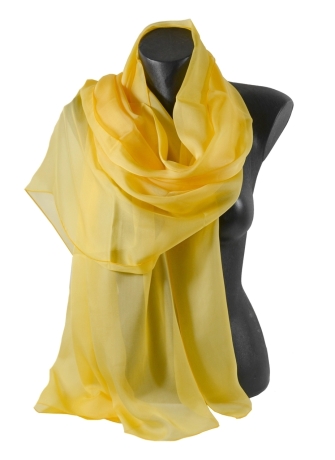 Etole en mousseline de soie jaune