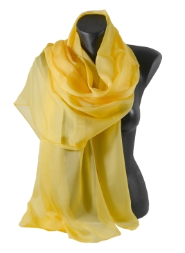 Etole en mousseline de soie jaune