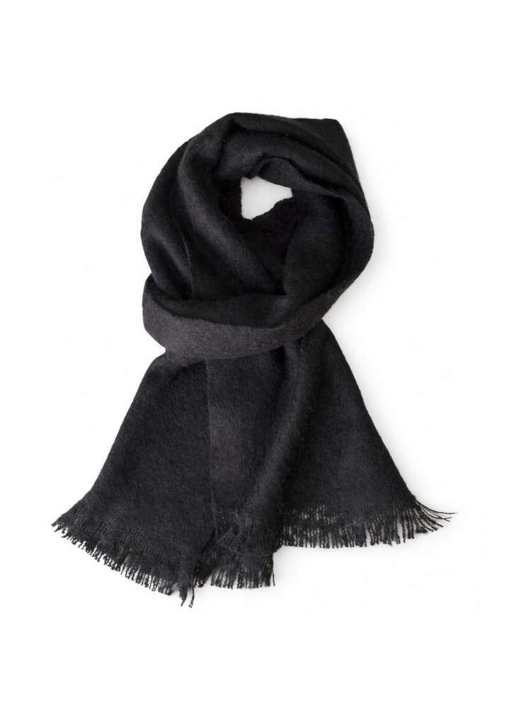 Echarpe mohair unie noire
