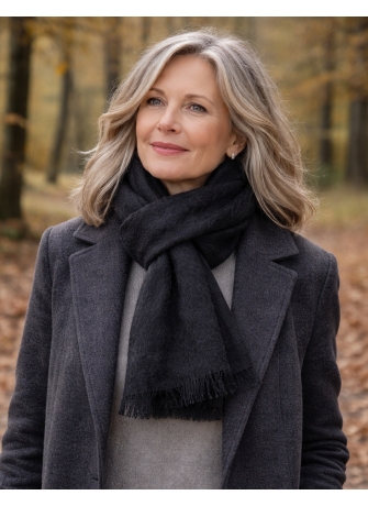 Echarpe mohair unie noire