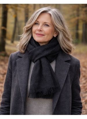 Echarpe mohair unie noire