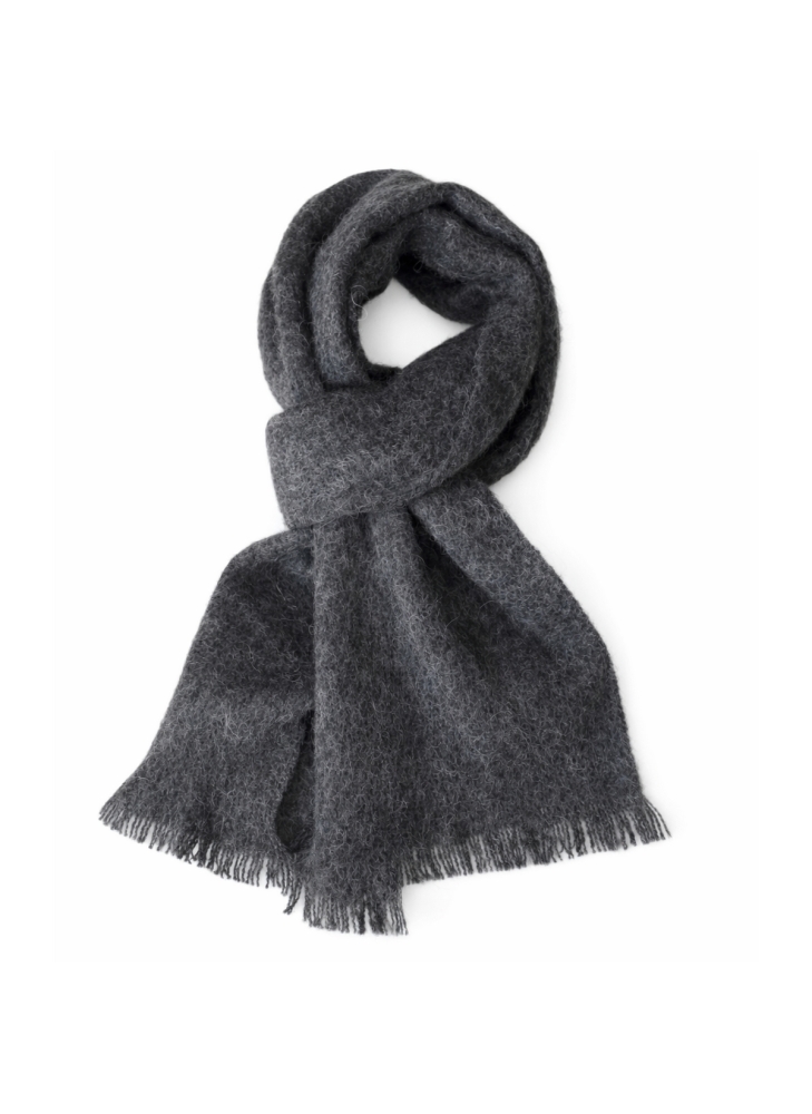 Echarpe mohair unie gris-anthracite