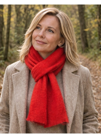 Echarpe mohair unie rouge