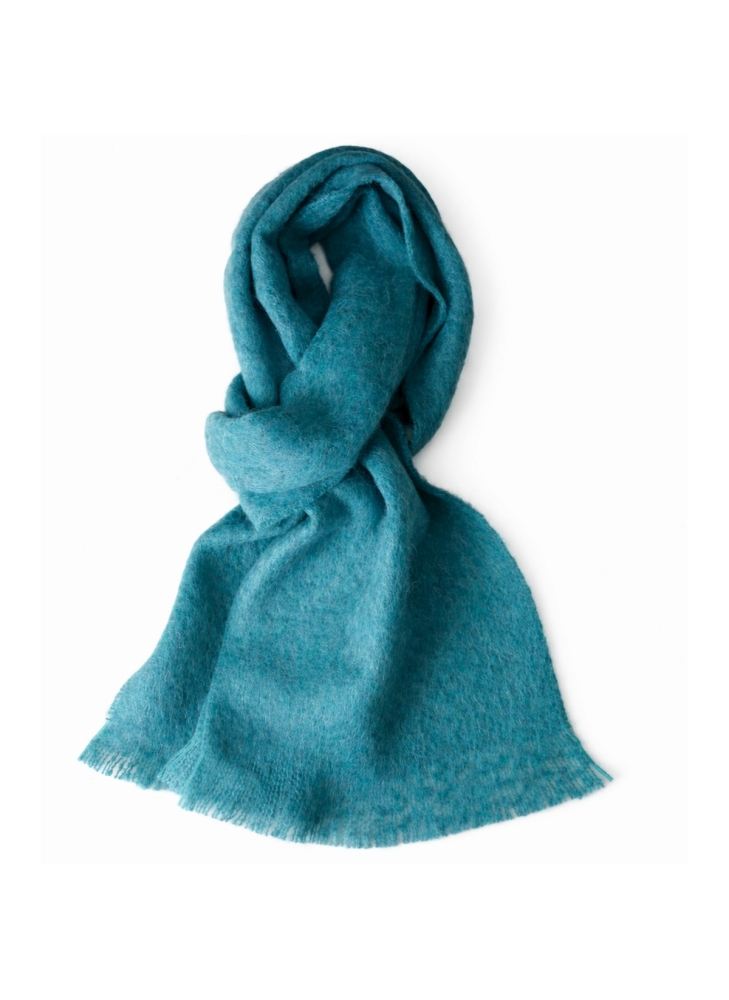 Echarpe mohair unie turquoise foncé