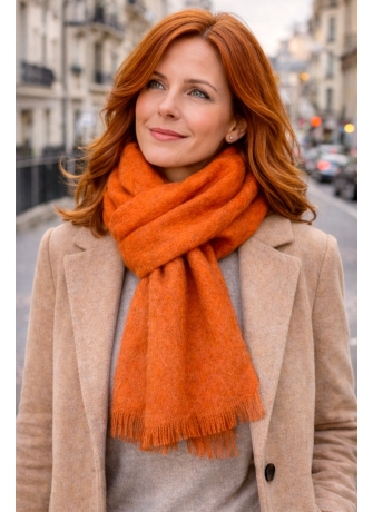 Echarpe mohair unie orange