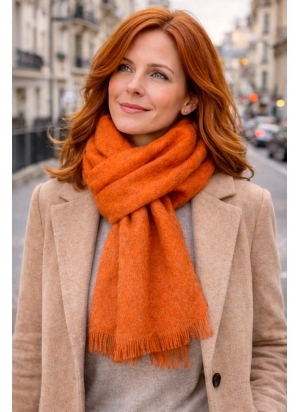 Echarpe mohair unie orange