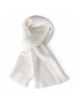 Echarpe mohair unie blanche