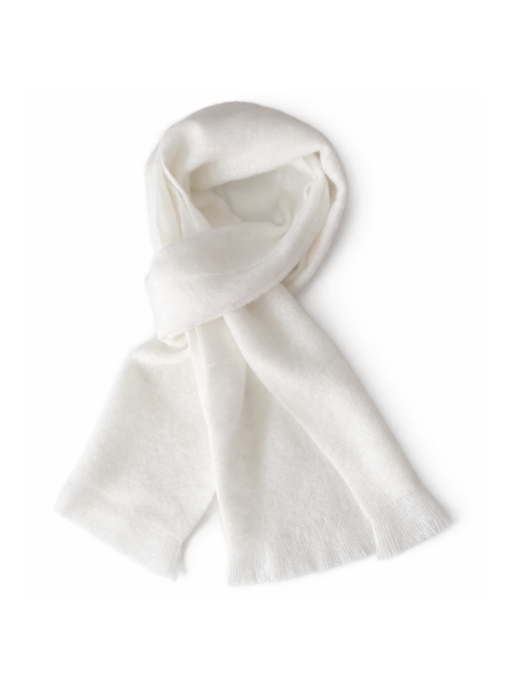 Echarpe mohair unie blanche