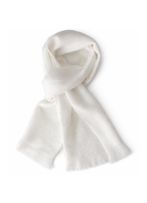 Echarpe mohair unie blanche