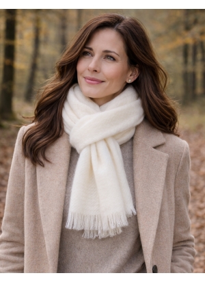 Echarpe mohair unie blanche