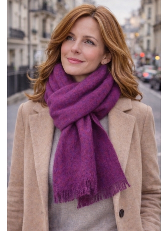 Echarpe mohair unie violine