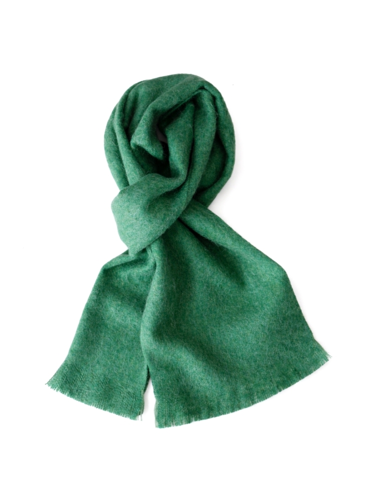 Echarpe mohair unie verte
