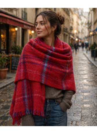 Châle mohair Maestro rouge