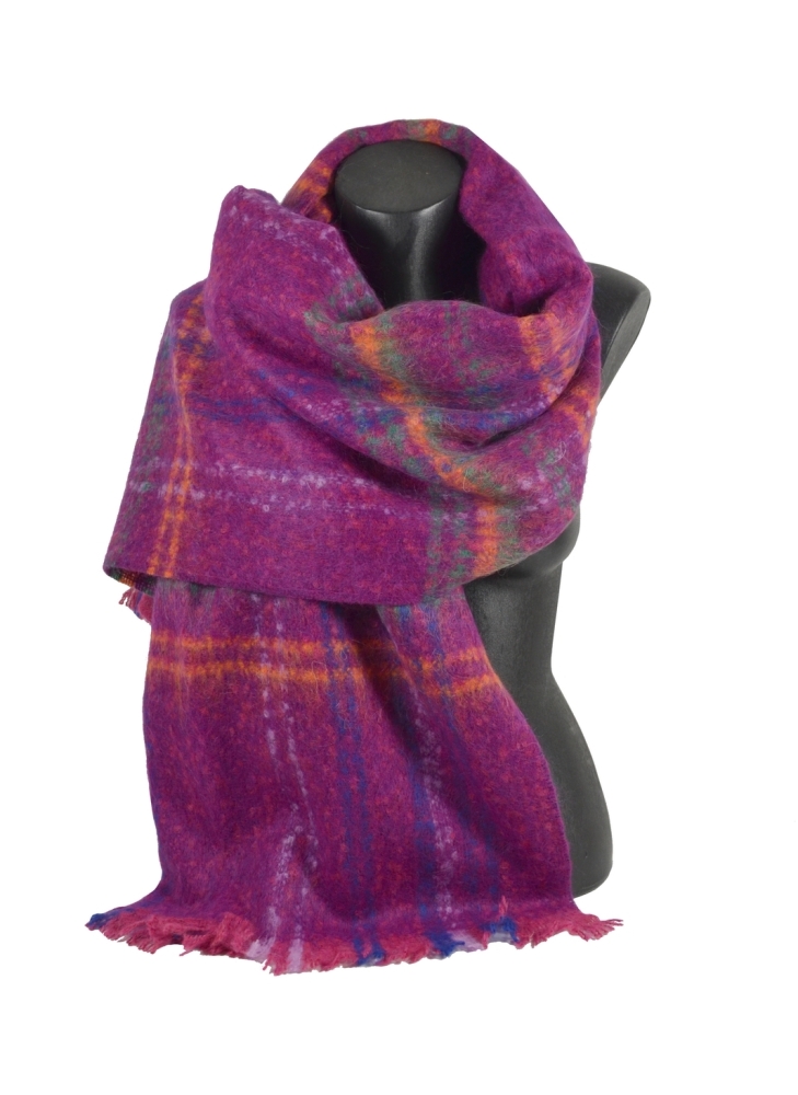 Châle mohair Maestro rose-orange