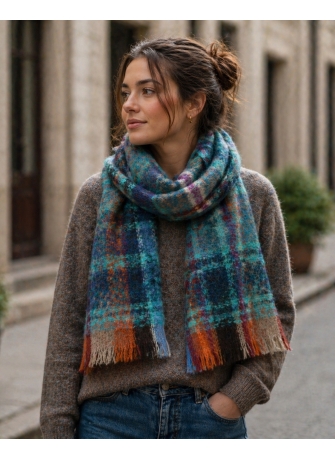 Echarpe mohair Mandarin bleu