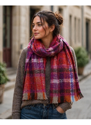 Echarpe mohair Mandarin rouge