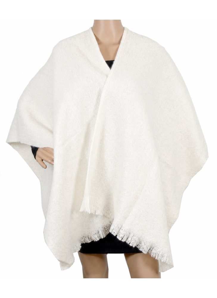Poncho mohair Milene blanc