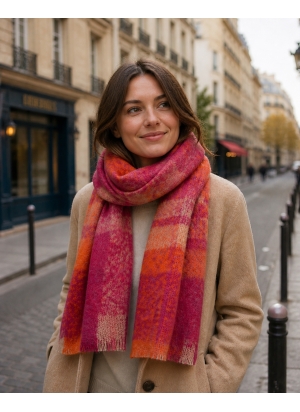 Echarpe mohair Musc rose