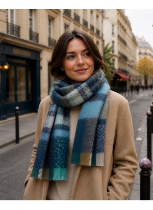Echarpe mohair Musc bleue