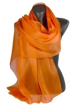 Etole en mousseline de soie clementine