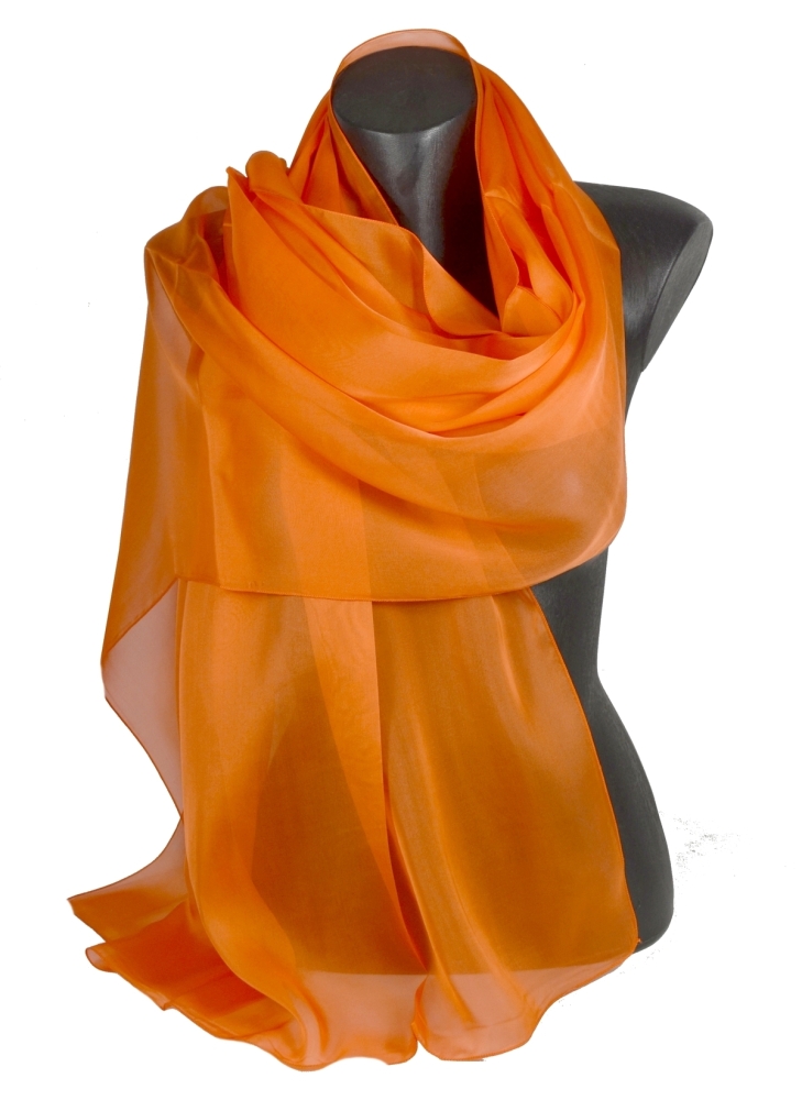 Etole en mousseline de soie clementine