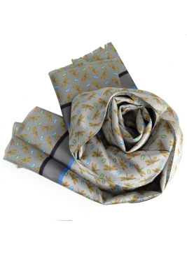 Foulard en soie homme Dragon fly gris de Tiffany