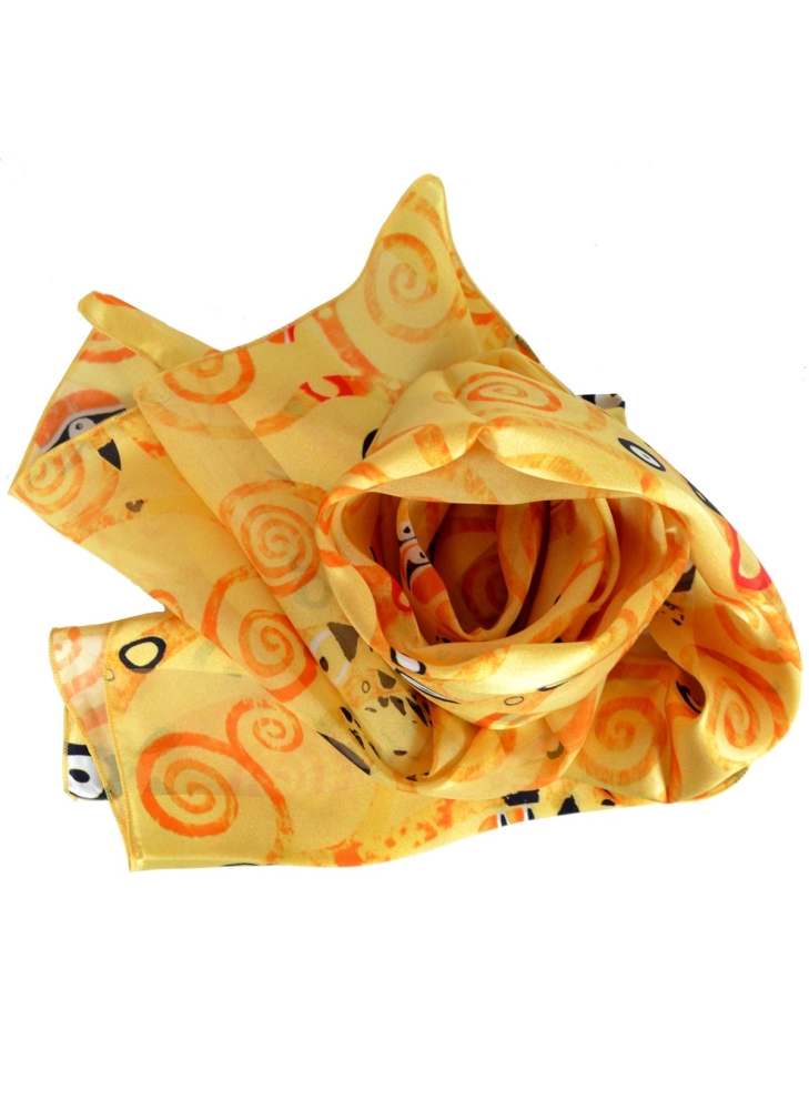 Foulard en soie Arbre de Vie de Klimt jaune
