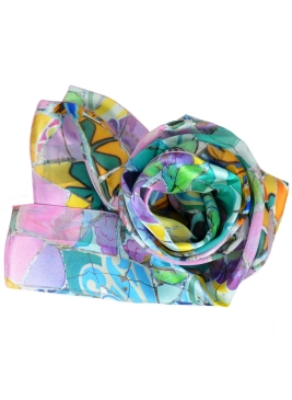 Foulard en soie Fleurs Mauresques de Gaudi