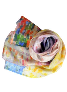 Foulard en soie Nuages roses Antibes de Signac