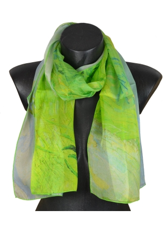 Foulard en soie Green wheat fields de Van Gogh