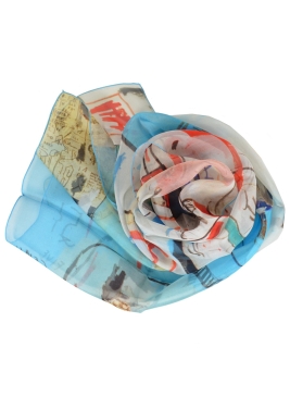 Foulard en soie Life like son of Barney hill de Basquiat