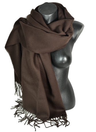 Châle uni acrylique Sira marron